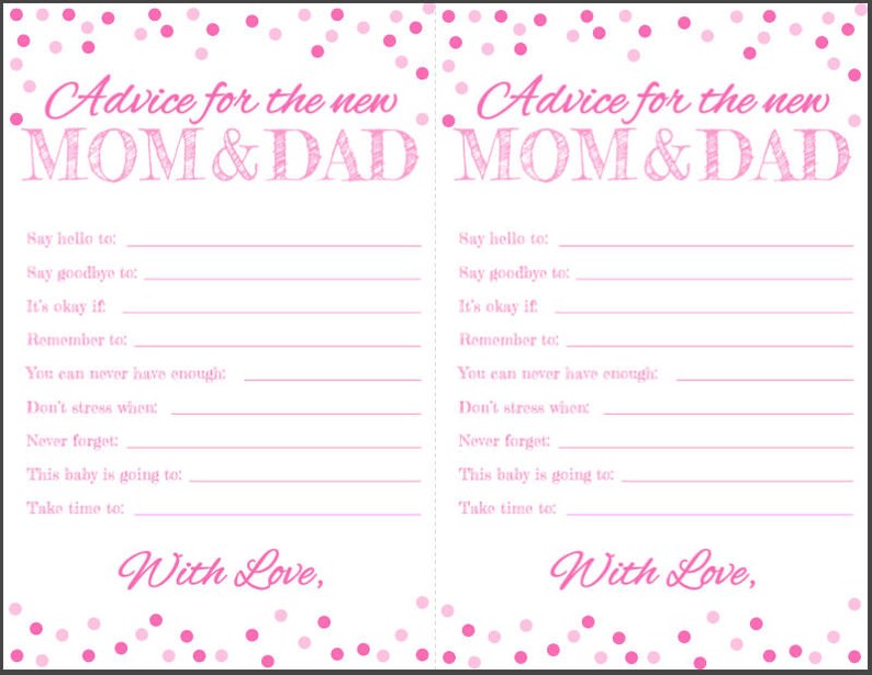 Baby Shower Game advice for the New Mom & Dad Etsy