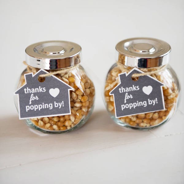 Housewarming Party Favor Tags | "Thanks for Popping By" Home Tags