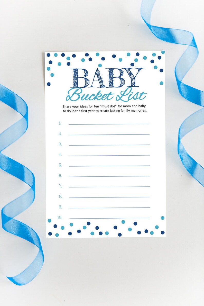 Baby Shower Game baby Bucket List Game Baby Etsy