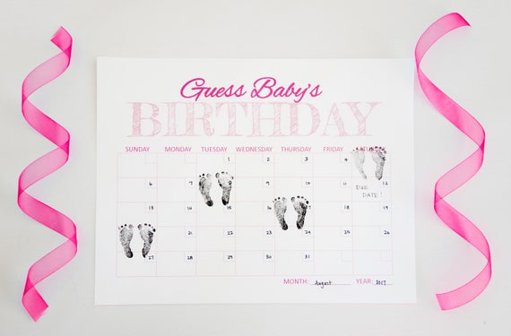 Baby Shower Game | "Guess Baby's Birthday" Game | Baby Girl Shower