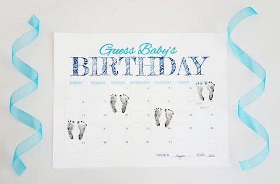 Baby Shower Game | "Guess Baby's Birthday" Game | Baby Boy Shower