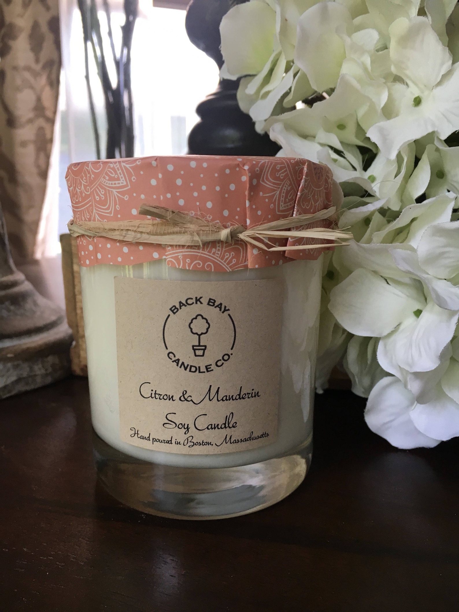 Citron & Mandarin Soy Wax Candle, 14 Oz Hand Poured Soy Candle Jar