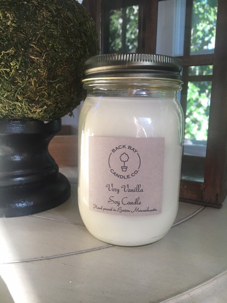Scented soy candle large 16 oz mason jar candle hand poured Etsy