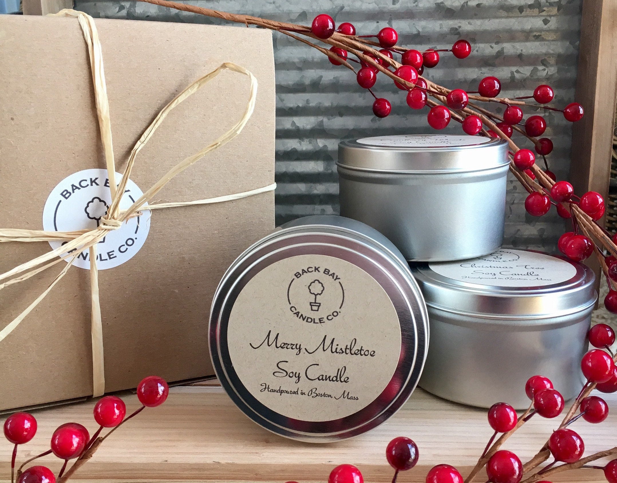 8 oz tin candle gift set of 4 birthday gift set soy candles Etsy