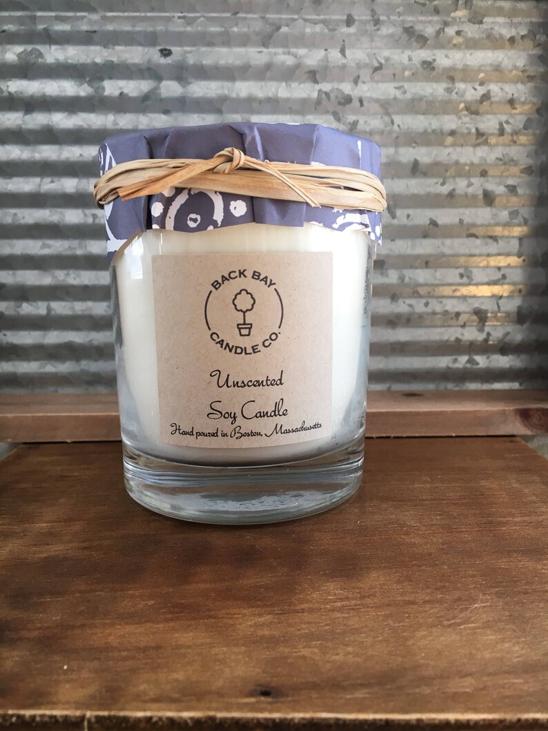 Unscented Soy Wax Candle, Handmade 14 Oz Glass Tumbler Candle, Boston