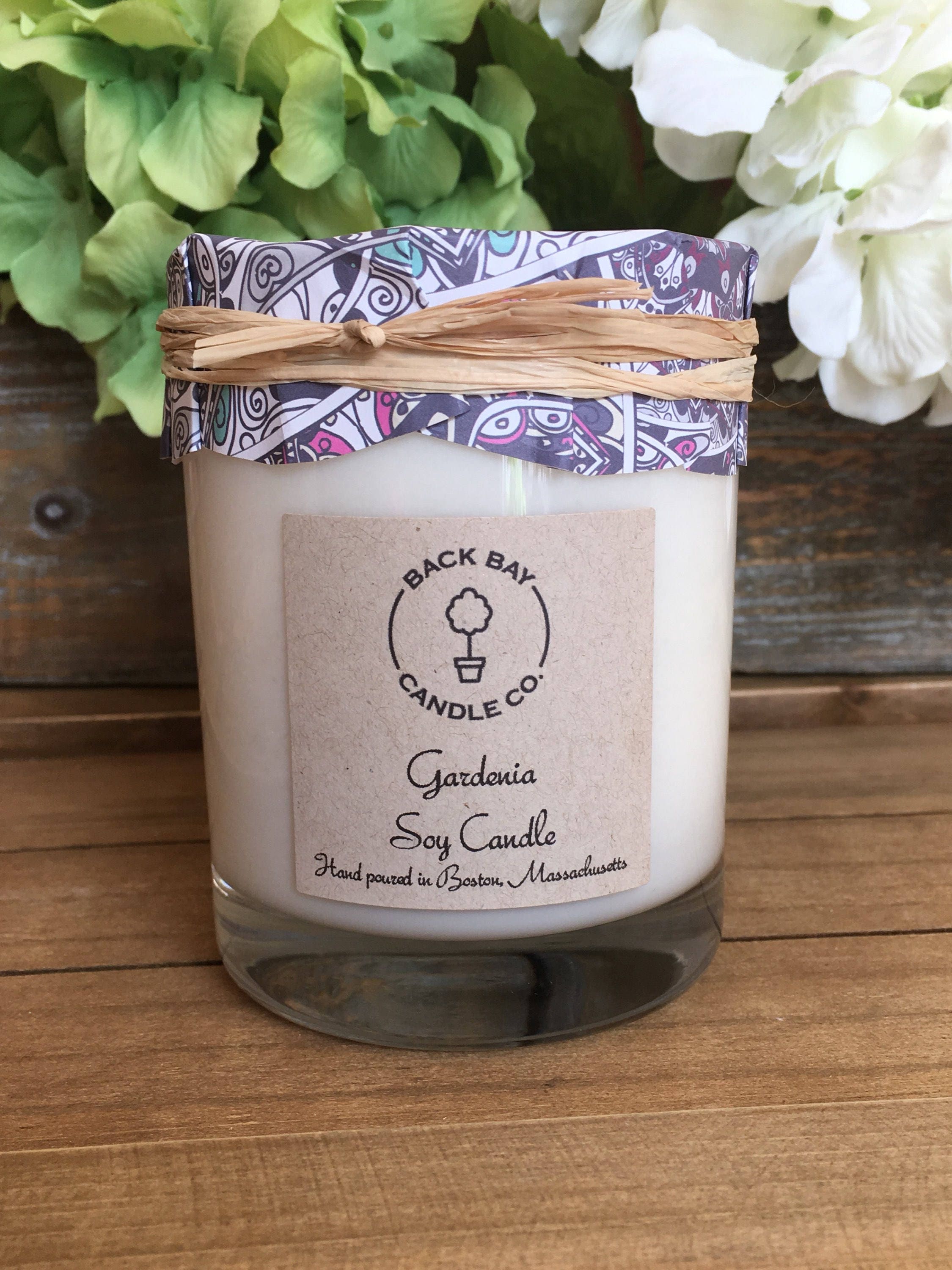 Gardenia Soy Wax 14 Oz Glass Jar Tumbler Candle Floral - Etsy