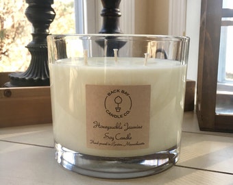 large soy candle with 3 wicks, luxury candle, soy candle handmade, made in Boston candles, birthday gifts, valentines day gift candle