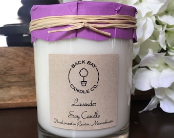 Lavender Soy Candle, 14 oz glass tumbler with gift box,  handmade soy wax candle, aromatherapy candles, lavender candle gift, spa candles