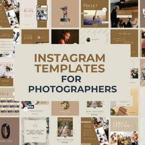 Photographers Instagram Template Canva | Instagram Strategy, Instagram Followers, Instagram Feed | Social Media Templates Business