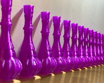 38 Bottle Package!   10 PURPLE - 18 FUCHSHIA - 10 BLUE I Dream of Jeannie Bottles with Corks // Custom order. // 13 Inches Tall