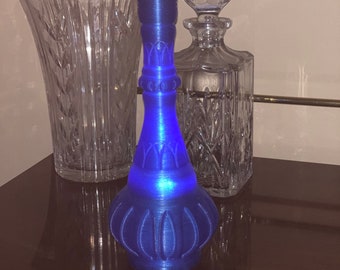 13 Inch Tall BLUE Jeannie Inspired NIGHT LIGHT Bottle with Cork. Custom collector Limited edition.