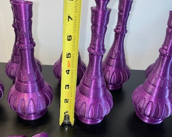 9.5 inch  Jeanniee Bottle with cork -FAN-ART. Diamond Purple Collectibles