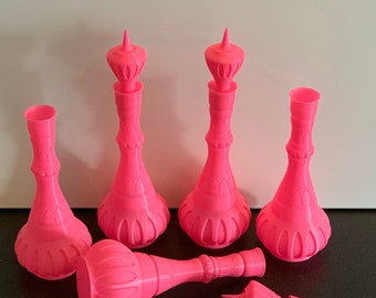 Hot PINK Jeannie Inspired Bottle with top, Custom collectors edition. 13 INCHES TALL  great Halloween costume