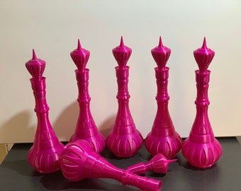 FUCHSIA 13 inch Translucent I Dream of jeannie Inspired Bottle with Cork Custom collector Edition.