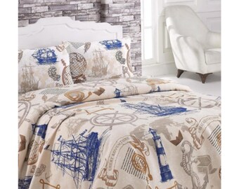 Mega Moda Nazen Bed Linen Set Duver Cover Bedding Sheet Set