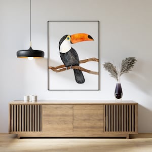 Toucan Wall Art | Toucan Print Poster | Toucan Tropical Print | Toucan Bird | Framed Toucan Print | Toucan Illustration Print