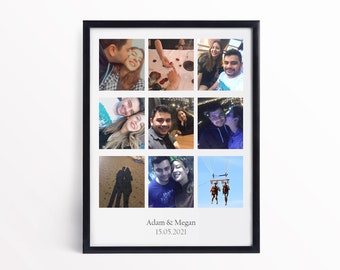 Personalised Couple Photo Collage | Couples Gift  | Personalised Gift for Her | Gift for Him |  Custom Gift With Photo