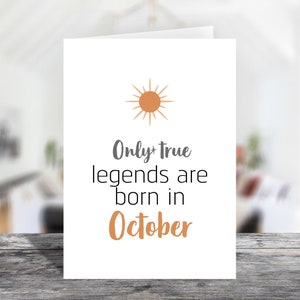 October Birthday Card, October Birthday Card, For Daughter, For Mother, Boyfriend Son Daughter Birthday Card