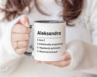 Taza de definición de nombre personalizada divertida, taza de sustantivo para personalizar, taza de definición de nombre personalizado cualquier nombre diccionario definición taza de regalo de cumpleaños