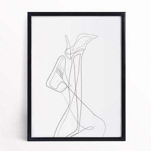 Heels and Sneakers Wall Line Art Print, Sneakers Legs Line Art, Shoes Line Wall Art, Fashion Line Art, Shoes Print, Sneakers Print, Framed