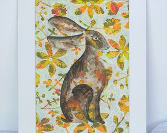 Hare Original Mixed Media Painting Print
