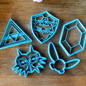 Legend of Zelda Cookie Cutters Navi, Rupee, Majoras Mask, Triforce, Hylian Shield Breath of the Wild / Nintendo Gift image 1