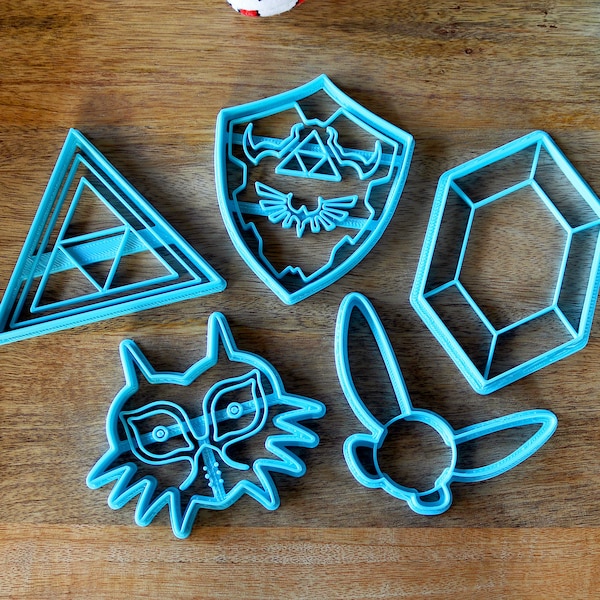 Legend of Zelda Cookie Cutters - Navi, Rupee, Majoras Mask, Triforce, Hylian Shield - Breath of the Wild /  Nintendo Gift