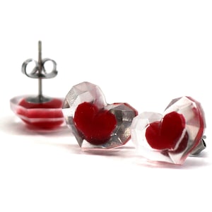 Zelda Heart Container Earrings Pair - Glow in the Dark / Piece of Heart Earrings - Legend of Zelda Breath of the Wild  - Zelda Gift ERG1