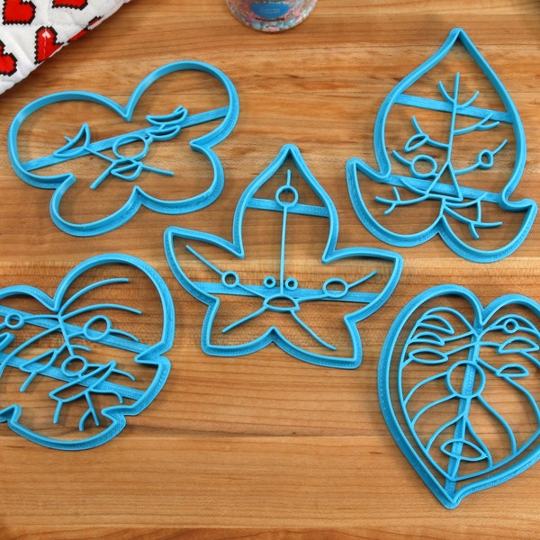 Legend of Zelda Korok Cookie Cutters - Butterfly Korok, Heart Korok, Pointy Korok, Star Korok, Tattered Korok - Breath of the Wild