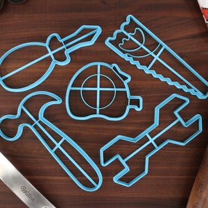 Set of Tools Cookie Cutters, Set 1 - Hammer, Handsaw, Measuring Tape, Screwdriver, Wrench -  Handyman Necessities