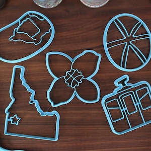 Idaho Cookie Cutters - Ofenkartoffel, Idaho State Outline, Idaho Syringa, Sky Lift, Star Garnet - ID Geschenkidee