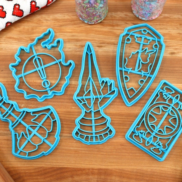 FFXIV Key Symbols Cookie Cutters -Astrologian Card Back, Haurchefant Shield, Aetheryte, Fantasia, Main Quest Icon FF14 Baking