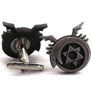Ouroboros Symbol-Aluminum Metal Resin Cufflink for Cosplay-Homunculi CFF1