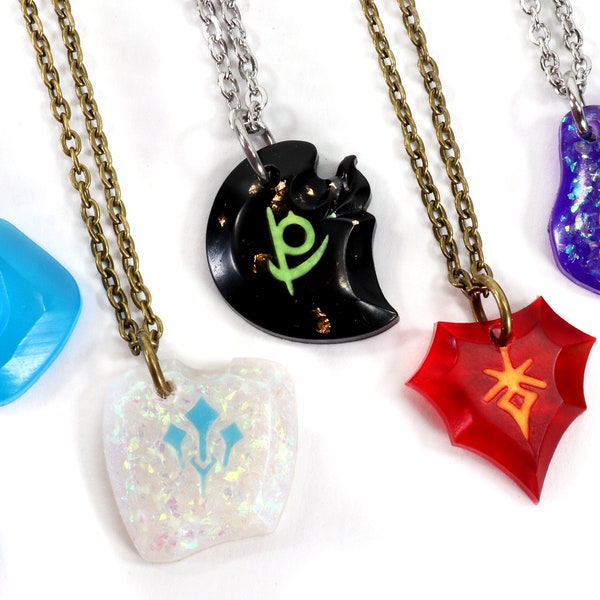 FFXIV Glow Job Stone Locket Style Charm Collar - Endwalker Reaper y Sage - Final Fantasy XIV Soul Crystal Necklace FF14 JSLKT1