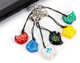 FFXIV Job Stone Phone Charm TWINKLE Glow in the Dark Soul Crystal - Endwalker Reaper and Sage - FF14 Final Fantasy 14 PHN1