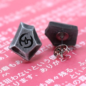 Samurai FFXIV Soul Crystal Earrings Pair/Job Stone FF14 Final Fantasy 14 FFXIV Charm -Stainless Steel Stud- ERG1