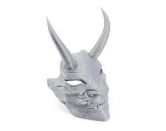 Oni Mask DIY Cosplay Prop Kit - Japanese Facemask - Dystopian Warding Face Guard - Demon Face - Yokai Mouth Guard