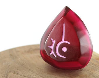 Red Mage FFXIV Hand Painted Soul Crystal/RDM Job Stone Final Fantasy XIV Soul of the Red Mage FF14 - Paint Stone PJSKY1