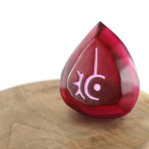 Red Mage FFXIV Hand Painted Soul Crystal/RDM Job Stone Final Fantasy XIV Soul of the Red Mage FF14 Paint Stone PJSKY1 Standard(Stone Only)
