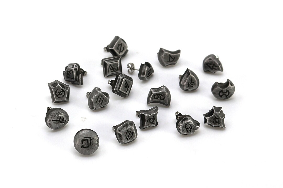 FFXIV Soul Crystal Earrings Bundle: Stainless Steel Job Stone Studs ...