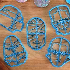 Classic Monster Cookie Cutters - Dracula, The Mummy, Frankensteins Monster, Black Lagoon, Bride of Frankenstein - Movie Monster Gift