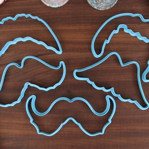 Moustache Cookie Cutters - English Stache, Horseshoe Stache, Hungarian Stache, Imperial Stache, Walrus Stache - Facial Hair Gifts