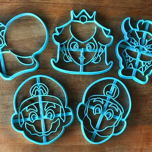 Mario Odyssey Cookie Cutters - Mario, Luigi, Bowser, Peach, Yoshi - Super Mario Bros /  Nintendo Gift