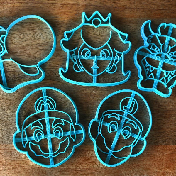 Mario Odyssey Cookie Cutters - Mario, Luigi, Bowser, Peach, Yoshi - Super Mario Bros /  Nintendo Gift