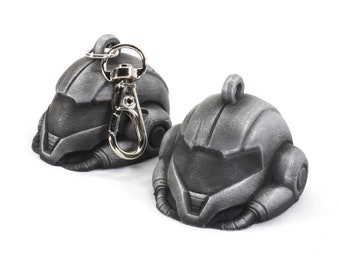Super Metroid Samus Helmet Keychain: Hand-Aged Resin KY1