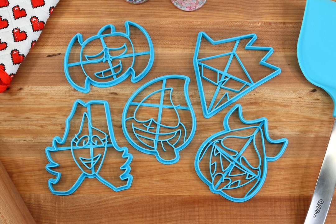 Deltarune Cookie Cutters Side Characters - Lancer, Rouxls, Swatch, Chaos King, Malius - Undertale /  Baking Gift