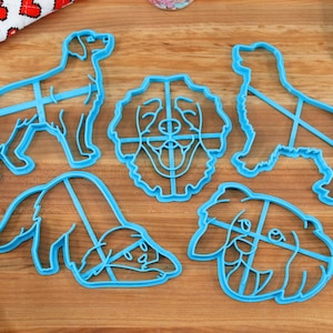 Golden Retriever Cookie Cutters - Golden Face, Golden Outline, Golden stack, Leaning Golden, Smiling Golden - Corgi Gift /  Baking Gift
