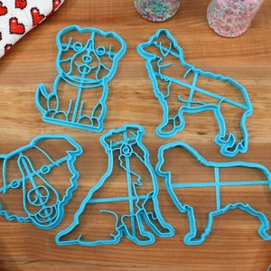 Australian Shepherd Cookie Cutters - Cute Aussie, Aussie Face, Australian Shepherd Stack, Sitting Aussie -  Aussie Gift