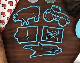 Iowa Cookie Cutters: Zustand Umriss, Flagge, Traktor, Mais, Schwein - ein Geschenk