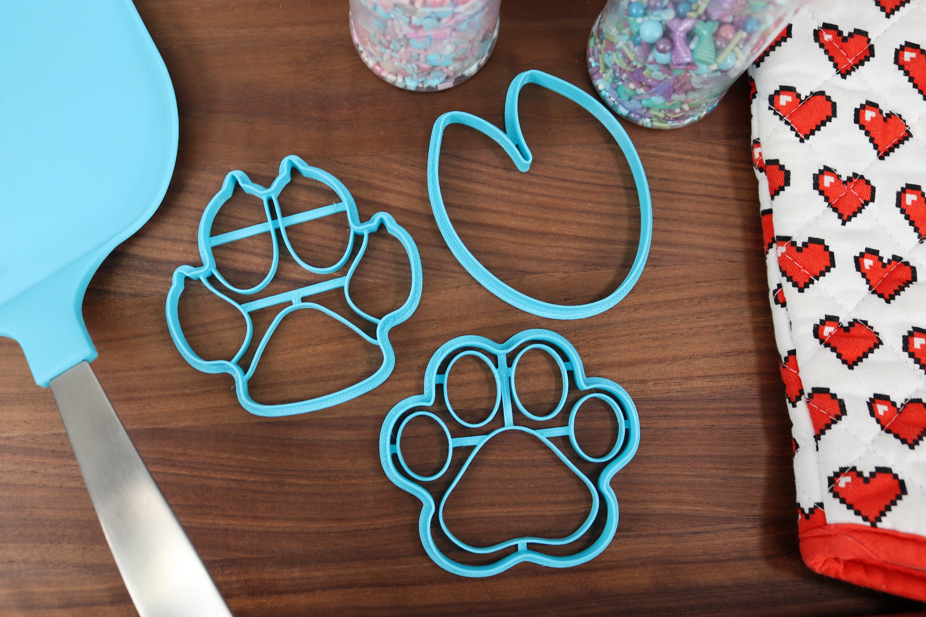 動物の足跡クッキーカッター：猫、犬、アヒル、馬、ウサギ - Etsy 日本, image size:3000x2000